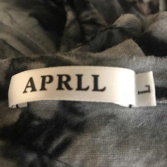 APRLL Black & Gray Tie-Dyed Mock Turtle Long Sleeve Tunic Large - Picture 13 of 13